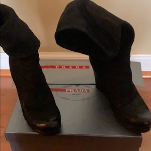 Prada ankle/over calf boots